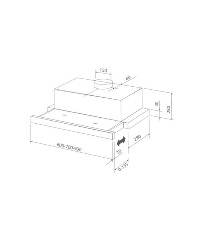 Máy hút mùi âm tủ Malloca H214.9 3 Thiết kế của Máy hút mùi Malloca âm tủ H214.9