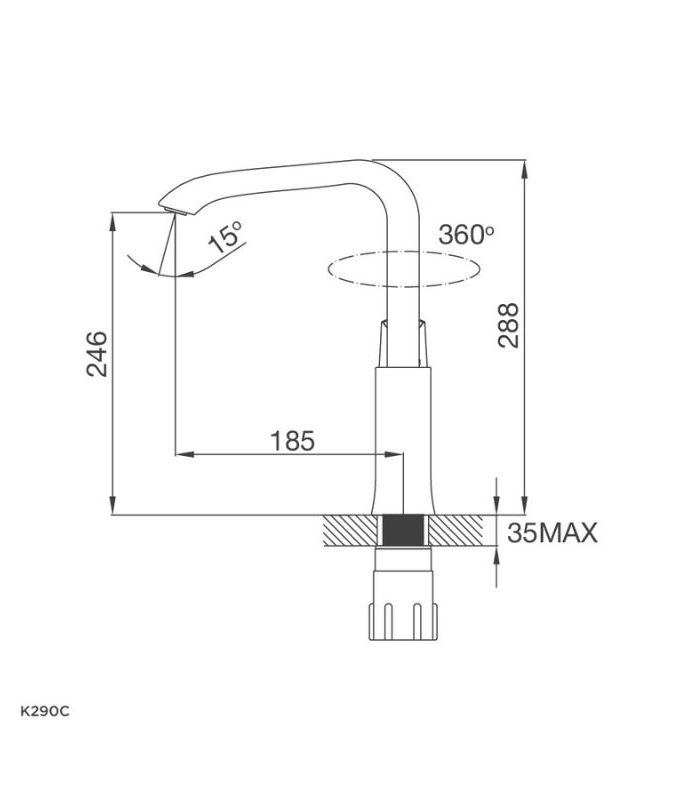 Vòi rửa bát nóng lạnh Malloca K290C 3 Thiết kế của Vòi rửa bát Malloca K290C