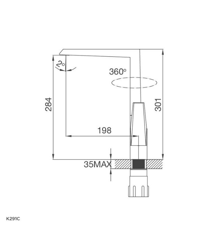 Vòi rửa bát nóng lạnh Malloca K291C 3 Thiết kế của Vòi rửa bát Malloca K291C
