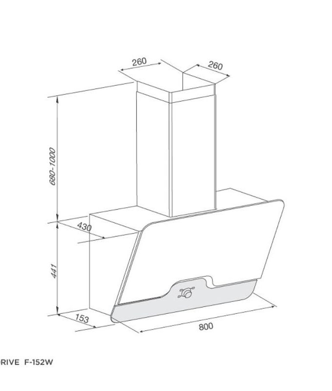 kích thước của Máy hút mùi Malloca DRIVE F-152W