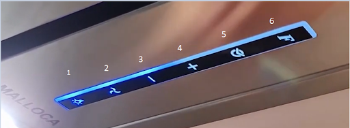 Bảng điều khiển máy hút mùi Malloca Hidden K-730 Bảng điều khiển máy hút mùi Malloca Hidden K-730