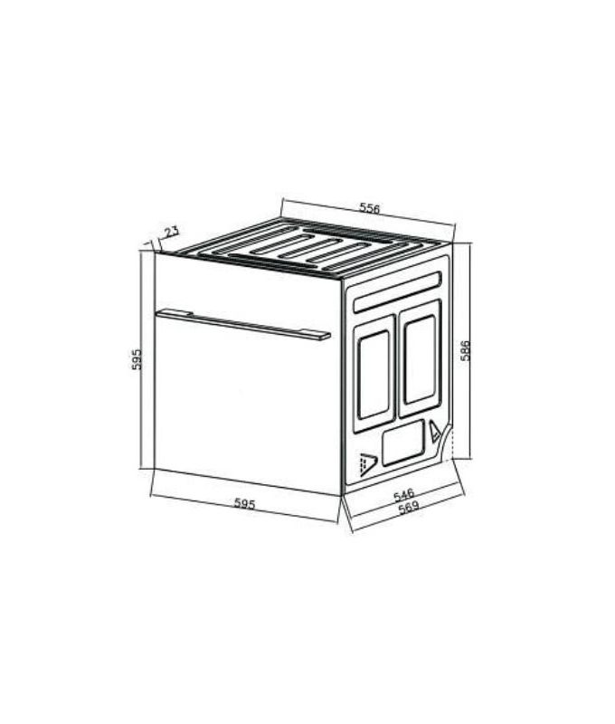 Máy rửa bát Malloca WQP6-87CP âm tủ 4 kích thước của Máy rửa bát âm tủ Malloca WQP6-87CP