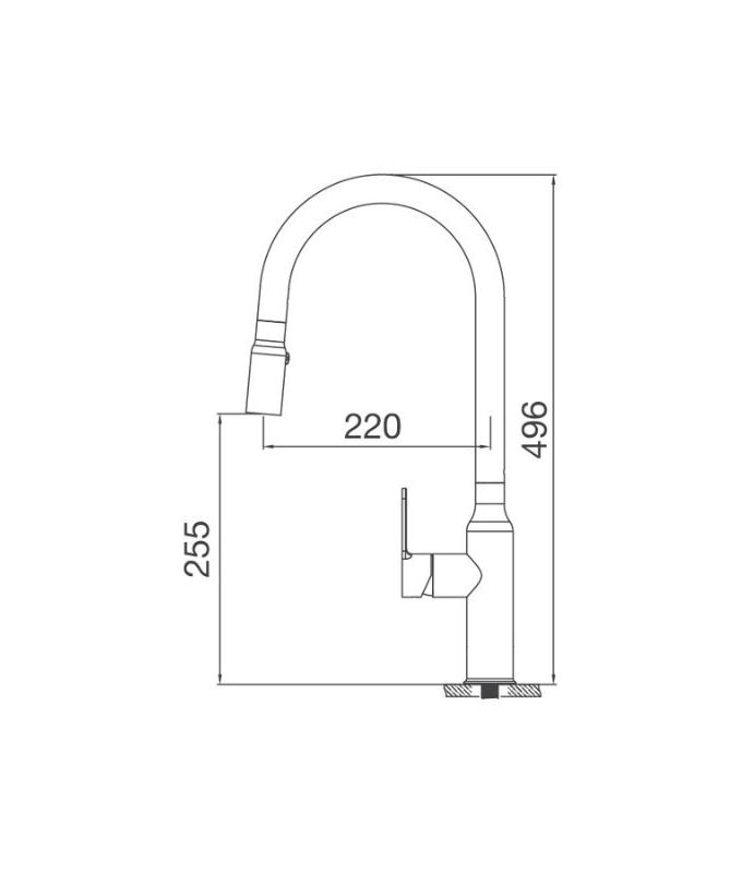 Kích thước vòi rửa bát Malloca K046-S