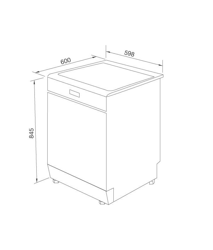 Kích thước máy rửa bát Malloca WQP12-5201E