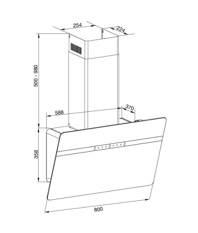 Máy hút mùi Malloca MC80ECO 3 kich thuoc may hut mui malloca mc80eco